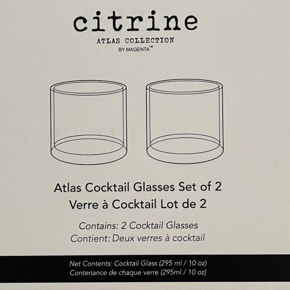 Citrine Atlas Collection Cocktail Glasses Set Of 2 - Picture 6 of 11